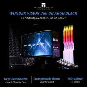 Thermalright Wonder Vision 360 UB ARGB Black CPU AIO Cooler,360mm Radiator, 2...