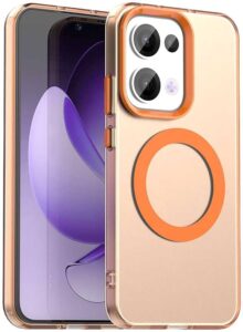 Compatible with Oppo Reno 13 5G Case Cover,Supports Wireless Charging,Shockproof Magnetic Phone Case，Compatible with Oppo Reno 13 5G Case Orange
