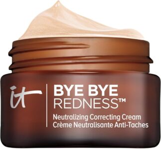 IT Cosmetics Bye Bye Redness Full Coverage Color Correcting Cream - Redness Neutralizing Tinted Face Moisturizer, 12HR Hydration, Hyaluronic Acid, Aloe, Colloidal Oatmeal, Rosacea Skin - 0.37 fl oz