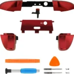 TOMSIN LB RB Bumper Button Replacement Kit for Xbox Elite Series 2 Controller, Shoulder Trigger Button Parts with Bluetooth Button and Tools(Red)