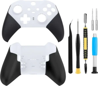 Xbox One Elite Serisi 2 Denetleyici için Ön Arka Muhafaza Kabuğu Ön Panel Kapağı Yedek Onarım Kiti (Beyaz)