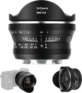 7artisans 6mm F2.0 M43 Mount APS-C Balıkgözü Ultra Geniş Açılı Lens, Manuel Odaklama, Geniş Açıklık, 220°, Olympus ve Panasonic MFT/M4/3 Çerçeveleri için (G9/GX/GX/GF/BGH Serisi)