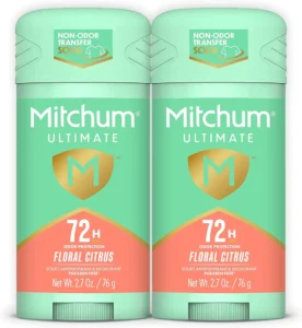 Mitchum Ultimate 72H Odor Protection Women’s Antiperspirant & Deodorant, Invisible Solid, Floral Citrus, 2 pack