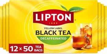 Lipton Decaf Black Tea Bags, Hot or Iced Tea, 600 Total Bags (50ct - Pack of 12)
