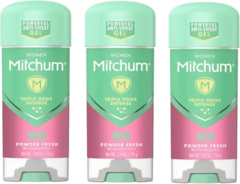 Mitchum For Women Anti-Perspirant Deodorant Clear Gel Powder Fresh 3.40 oz (Pack of 3)