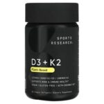 D3 + K2, Plant Based, 125 mcg/100 mcg, 60 Veggie Softgels