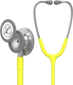 3M Littmann Classic III Monitoring Stethoscope, 5839, More Than 2X as Loud, Weighs Less, Stainless Steel Chestpiece, 27" Lemon-Lime Tube