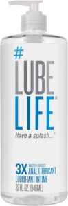LubeLife 3X Anal Lubricant, Thicker Water-Based lube for Men, Women and Couples, Extra Protection, Non-Sticky, Smooth Glide, 32 Fl Oz
