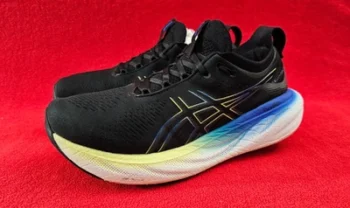 Asics Gel Nimbus 25 Running Shoes 1011B618 Men's Size 8.5 M Black Glow Yellow