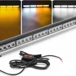 Tepe Lambası Beyaz Turuncu 90 Cm Cree 32 Led Flaş Çakar Projektör Işık Çubuğu 5 Mod Off Road Spot Sel Kombo Delici Yayıcı Çalışma Lambası Pod Araç Kaput Tampon Tavan Çatı Işıkları Yardımcı Sürüş Işık