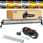 Auxbeam LED Light Bar 30 Inch, 180W 6 Modes Strobe Lights Amber White Flood Spot Combo Flashing Fog Driving Work Light for Car Jeep Off Road SUV UTV ATV Pickup Truck with 10FT Wiring Harness