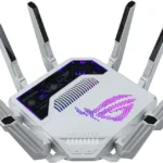 ASUS GT-BE19000AI Tri-Band WiFi 7 (802.11be) AI Gaming Router, 320MHz Bandwidth & 4096-QAM, MLO, Dual 10G Ports, AI Game Boost, Gaming Network, Aura RGB, AiMesh Support, Guest Network Pro