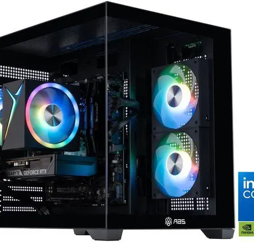 ABS Flux II Aqua Gaming PC - Windows 11 - Intel Core 5 120 - Nvidia GeForce RTX 5060 8GB - DLSS 4 - 32GB DDR4 3200 - 1TB M.2 SSD