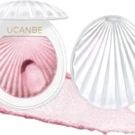 UCANBE Shell Gel-to-Powder Shimmer Highlighter Makeup - Ultra-Blendable Diamond Highlighter for Face & Body, Long-Lasting Luminous Glow, Buildable Radiant Finish (03 Pink Pearl)