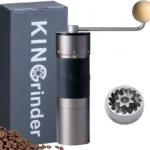 【Iron Gray】KINGrinder K6 Manual Hand Coffee Grinder with Straight Handle for French Press, Drip, Espresso with Assembly Consistency Stainless Steel Conical Burr Mill, 25-35g Capacity