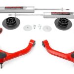 Rough Country 3.5" Lift Kit with N3 Struts & N3 Rear Shocks for Ram 1500 2WD/4WD (2019-2026) - Red Aluminum Control Arms
