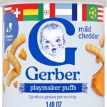 Gerber Stage 3 Baby Food Snacks, Mild Cheddar Lil' Crunchies, Snacks for Babies, Baby Led Feeding, 6-Pack
