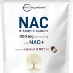 Micro Ingredients NAC Supplement 600mg Per Serving with NAD+ & Coconut Oil, 300 Softgels | 2-in-1 N Acetyl L Cysteine Plus Nicotinamide Forms | NAD Supplements for Women & Men | Non-GMO, Gluten Free