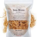 Raw Wildcrafted Gold Sea Moss from St. Lucia, Sun-Dried Whole Leaf Irish Moss, Natural Wild Sea Moss | Makes 120+ oz Gel | 8 oz Bag