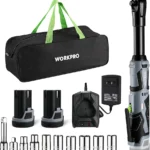 WORKPRO 12V 40 Ft-lbs Power Ratchet Wrench Kit with 10-Piece Socket Accessory Set, 1-Hour Fast Charger, 2.0Ah Lithium-Ion Batteries