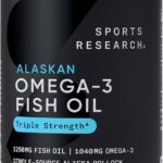 Sports Research® Omega-3 Fish Oil 1250mg from Wild Alaska Pollock,180 Count