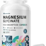 Magnesium Glycinate 400 MG per Serving 100% Chelated for High Absorption, Gentle On Stomach, Non-GMO, 180 Vegetarian Capsules