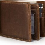Artpaxy Mens Wallet Genuine Leather Bifold RFID Blocking Wallet for Men with 1 ID Window 13 Card Holders 2 cash pockets 1 Gift Box