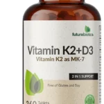 Futurebiotics Vitamin K2 with D3, 2 in 1 Support, 5000 IU Vitamin D3 & 90 mcg Vitamin K2 MK-7 Non-GMO, 360 Tablets