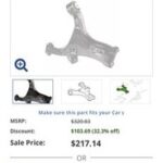 2020-2025 LINCOLN CORSAIR REAR LEFT SIDE SUSPENSION LOWER CONTROL ARM OEM