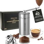 CIRCLE JOY Manual Coffee Grinder with 40 External Adjustable Settings, Stainless Steel Burr Coffee Bean Grinder, Portable Hand Coffee Grinder for Espresso French Press Cold Brew