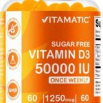 Vitamatic Vitamin D3 50,000 IU, 60 Natural Orange Flavor Gummies